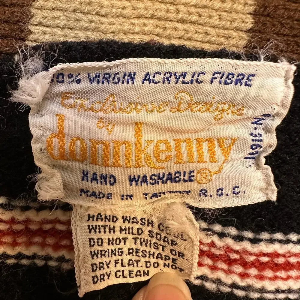 Vintage 1960’s Donnkenny Striped Acrylic Bell Sleeve Sweater